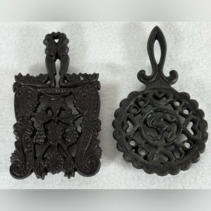 Two vintage WILTON cast iron trivets